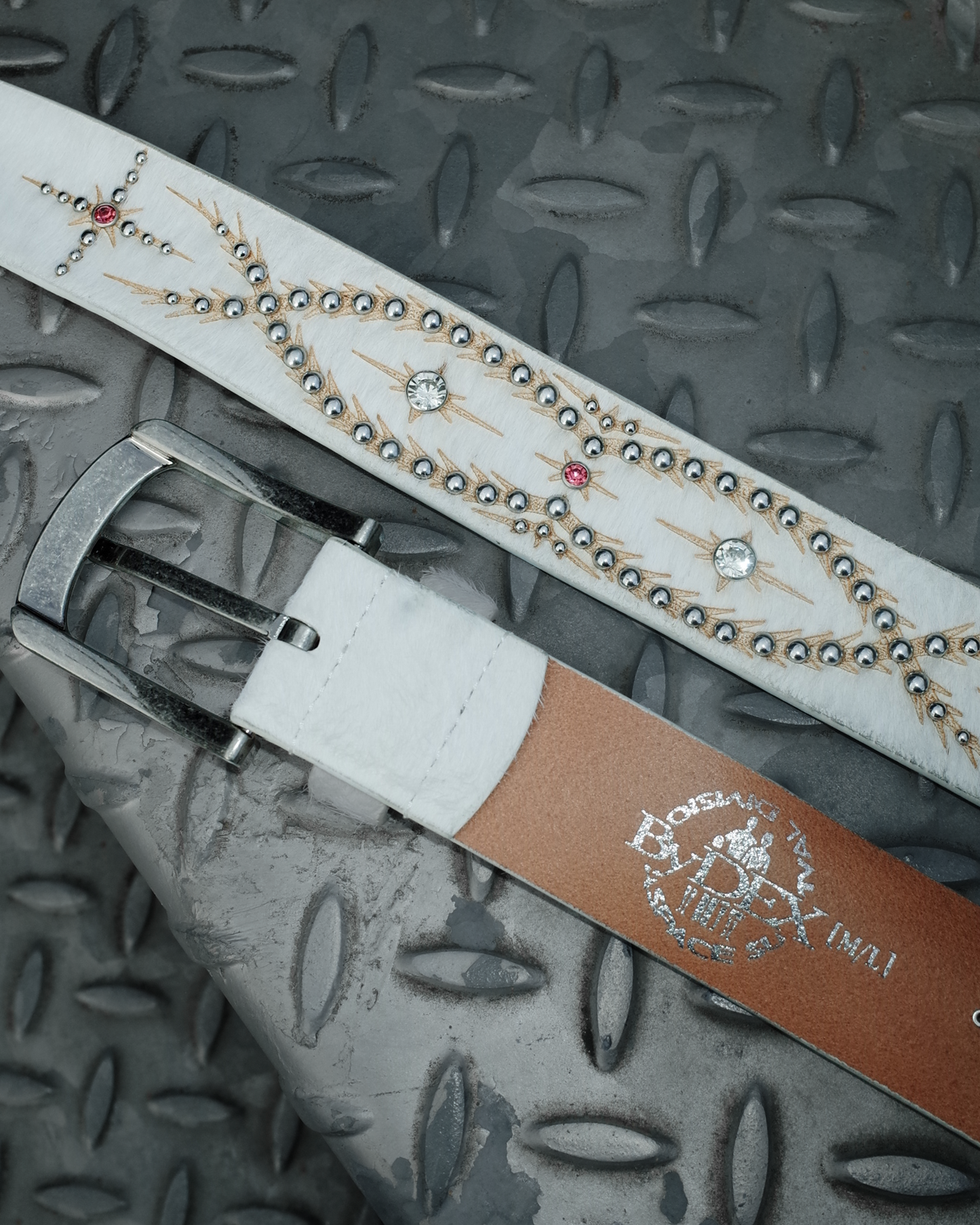 DEXSPACE* STUDDED BELT [ SNOW FUR ]